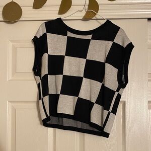 Black and White Checkered Top